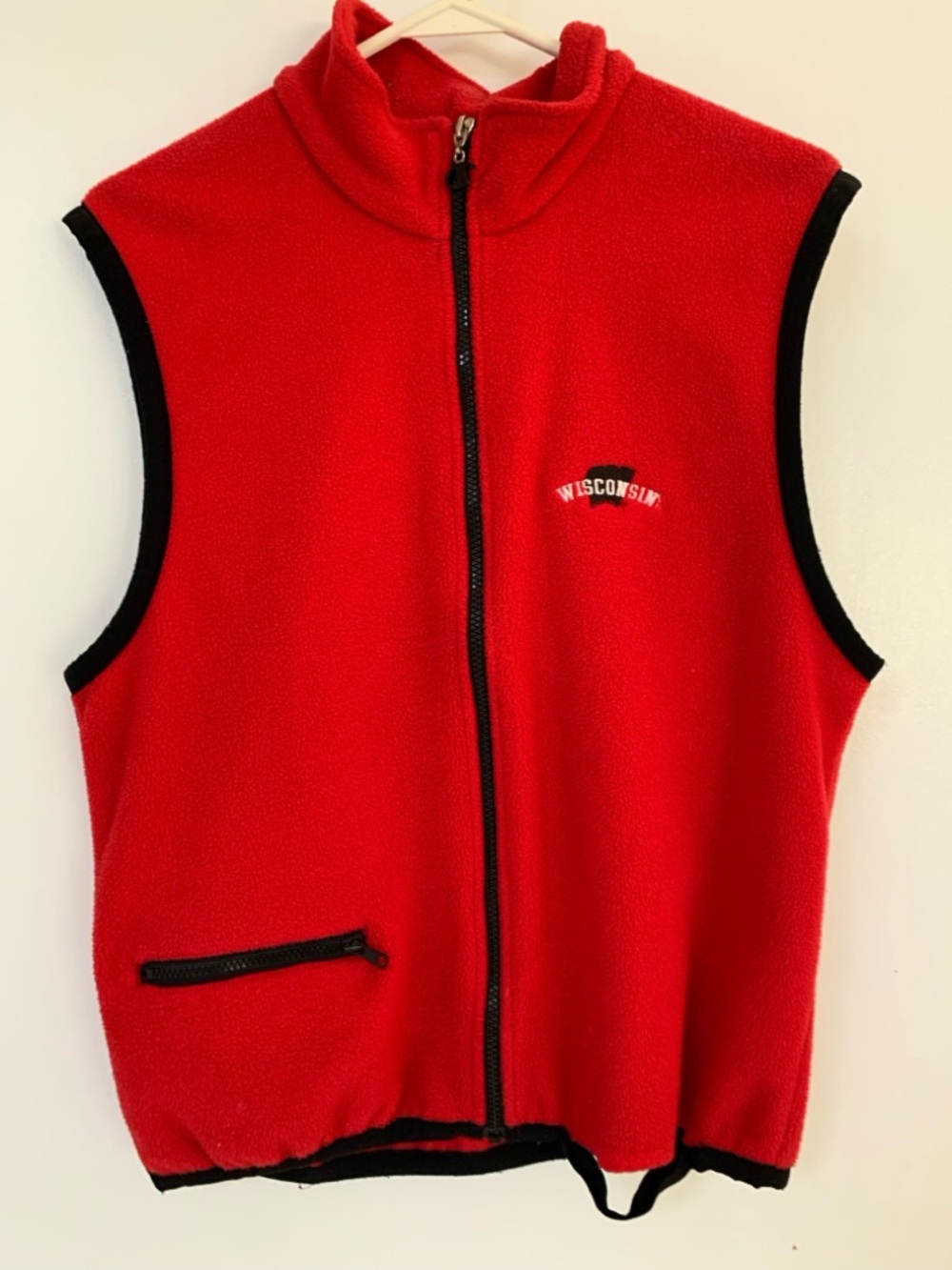 Vintage Wisconsin Red Fleece Vest